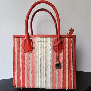 Michael Kors Mercer Accordion Crossbody Tote: Ruby Red NWT